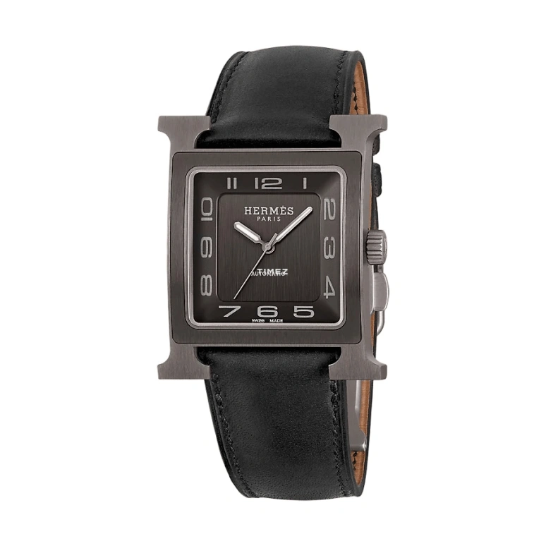 Hermès,Heure H 30.50x30.50mm,30.50x30.50mm,Titanium,Black,Automatic,50hours,In-house Caliber,W054131WW00