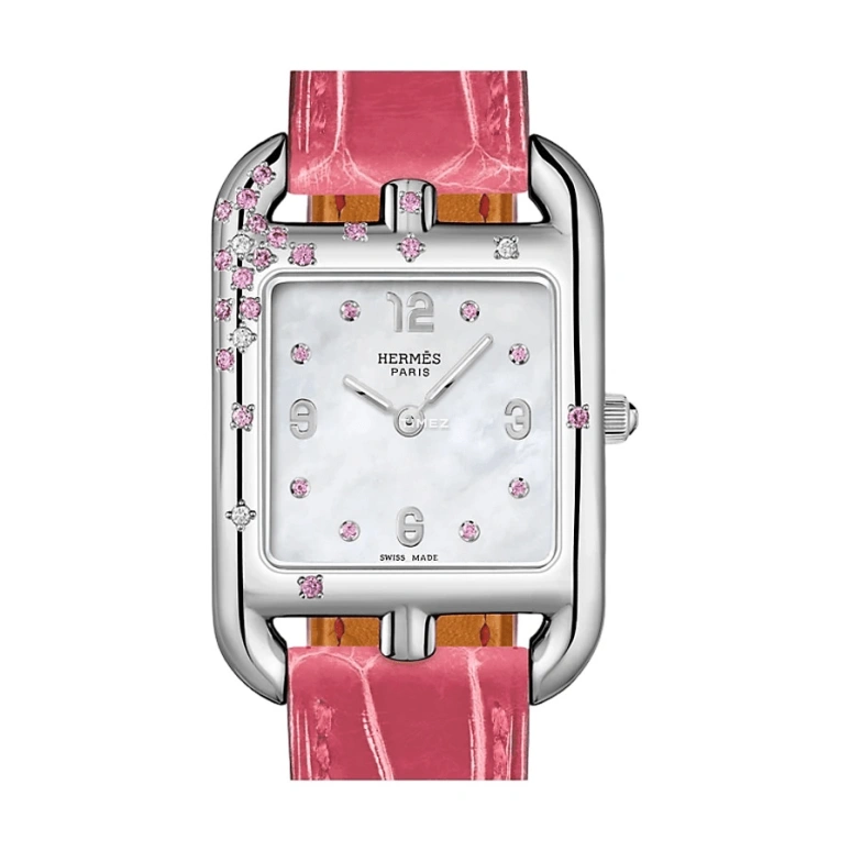 Hermès,Cape Cod 23x23mm,23x23mm,Stainless Steel,Silver White,Quartz,Sapphire,Crystal Glass,Square,W049664WW00