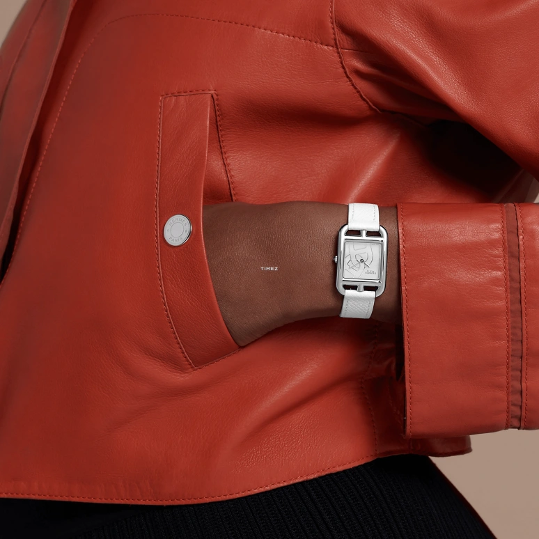 Hermès,Cape Cod 31x23mm,31x23mm,Stainless Steel,Silver White,White,Quartz,Sapphire,Crystal Glass,Square,W056663WW00