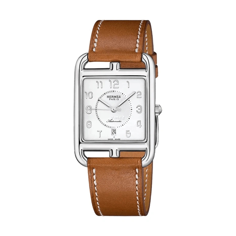 Hermès,Cape Cod 29x29mm,29x29mm,Stainless Steel,White,Quartz,Day,Sapphire,Crystal Glass,W047599WW00