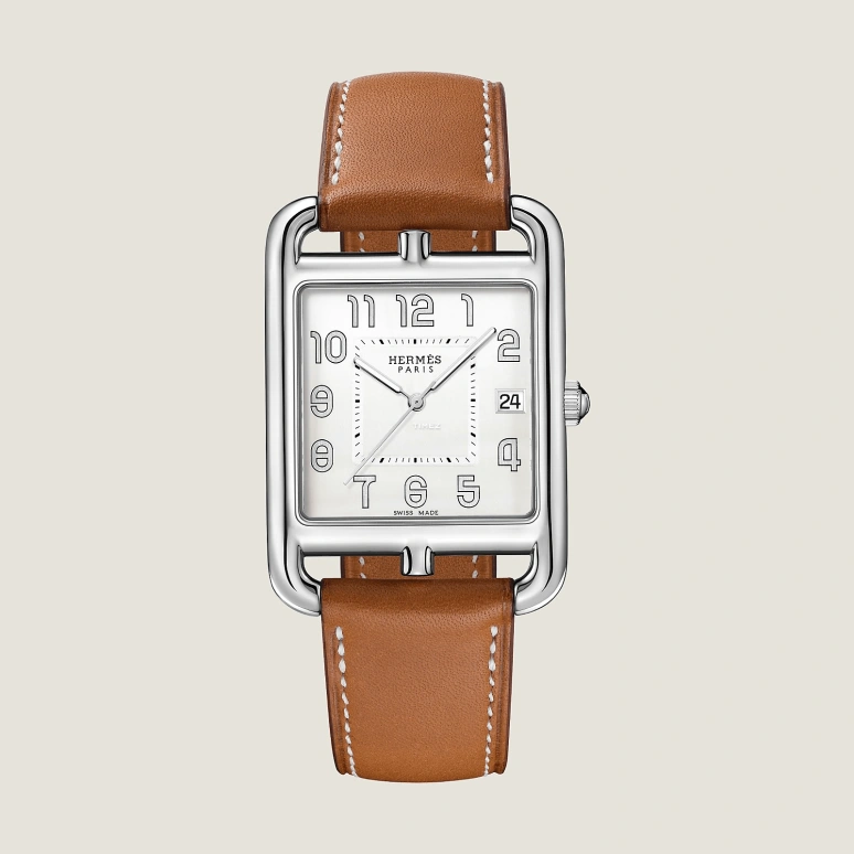 Hermès,Cape Cod 41x33mm,41x33mm,Stainless Steel,White,Quartz,Day,Sapphire,Crystal Glass,W044344WW00