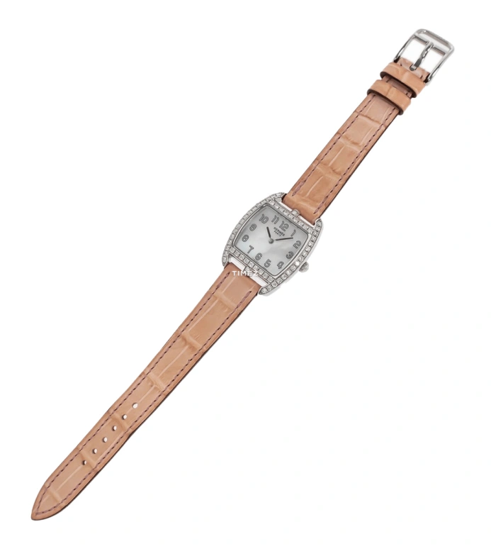 Hermès,Cape Cod 26.80x24mm,26.80x24mm,Stainless Steel,White,Quartz,Sapphire,Crystal Glass,Tonneau,W042777WW00