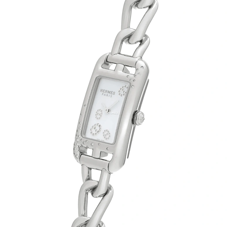 Hermès,Nantucket 17x23mm,17x23mm,Stainless Steel,White,Quartz,Sapphire,Rectangular,W049590WW00