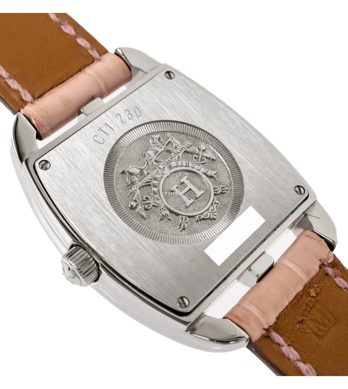 Hermès,Cape Cod 26.80x24mm,26.80x24mm,Stainless Steel,White,Quartz,Sapphire,Crystal Glass,Tonneau,W042777WW00