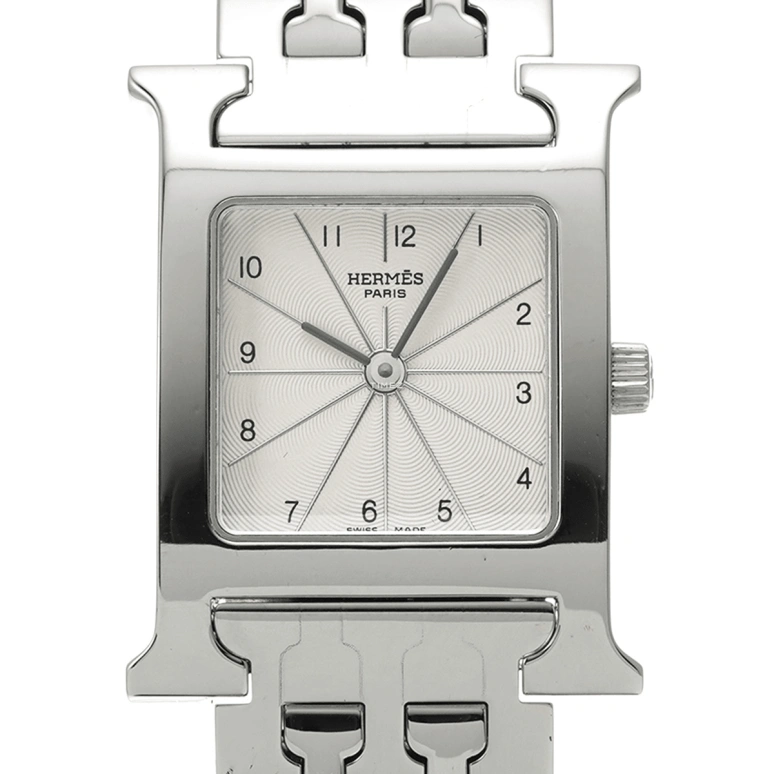 Hermès,H Hour 30x21mm,30x21mm,Stainless Steel,Silver White,Quartz,Sapphire,Crystal Glass,Round,HH1,HH1.210.260/4804