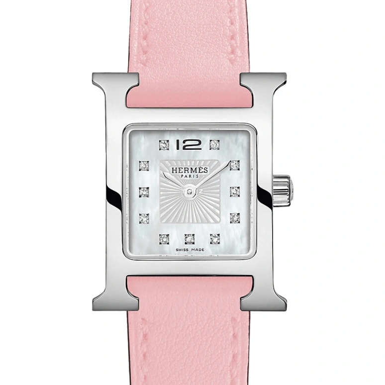 Hermès,Heure H 17.20x17.20mm,17.20x17.20mm,Stainless Steel,White,Quartz,Sapphire,Square,W055555WW00