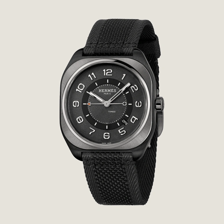 Hermès,Hermès H08 39x42mm,39x42mm,Titanium,Black,Grey,Automatic,Day,50hours,W049431WW00