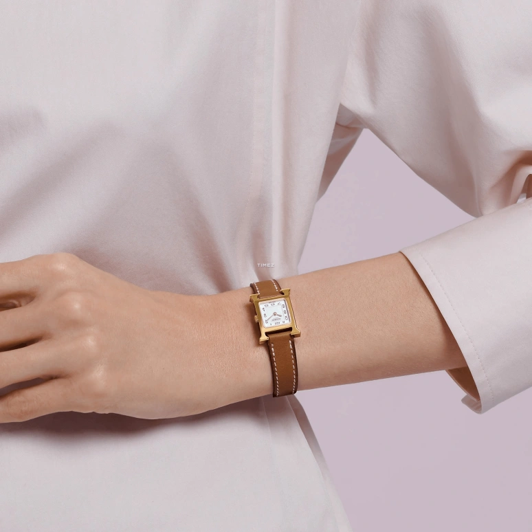 Hermès,Heure H 21x17mm,21x17mm,Stainless Steel,White,Quartz,Sapphire,Crystal Glass,Square,W037963WW00