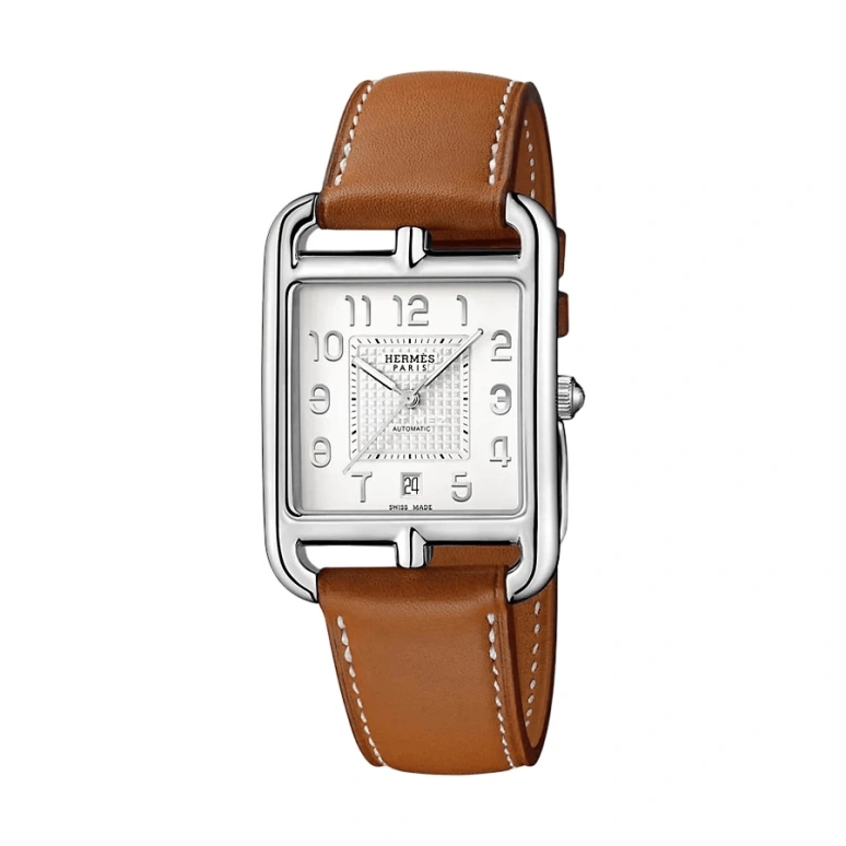 Hermès,Cape Cod 33x33mm,33x33mm,Stainless Steel,White,Automatic,Day,50hours,W041173WW00