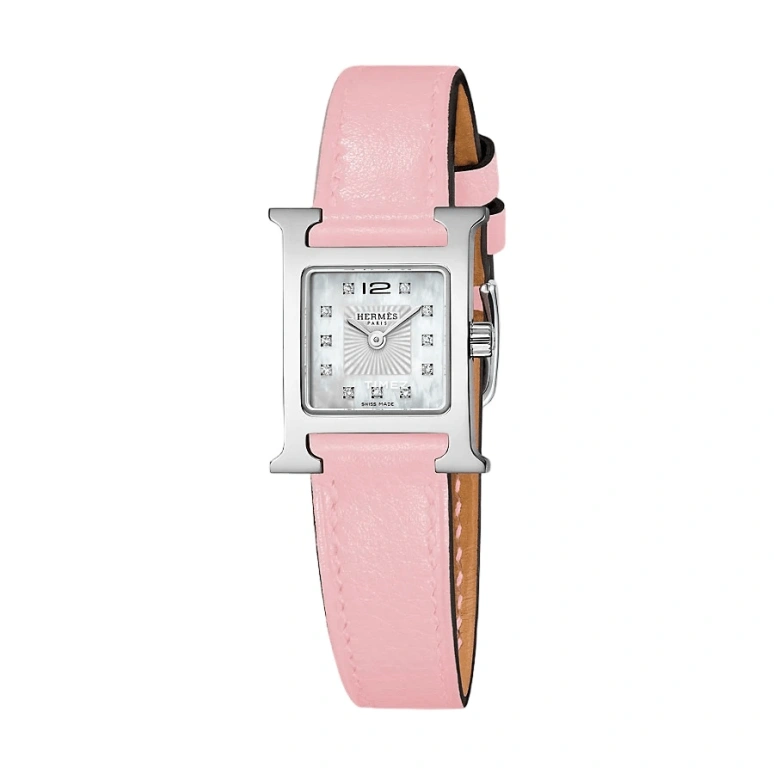 Hermès,Heure H 17.20x17.20mm,17.20x17.20mm,Stainless Steel,White,Quartz,Sapphire,Square,W055555WW00