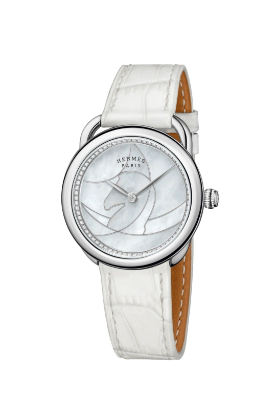 Hermès,Arceau 36mm,36mm,Stainless Steel,White,Quartz,Sapphire,Round,W045765WW00