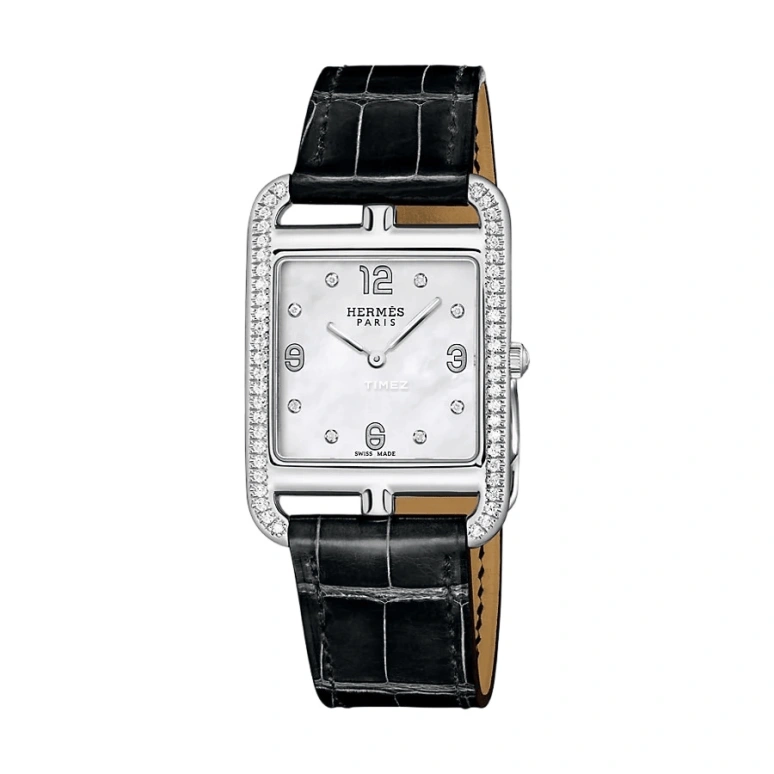 Hermès,Cape Cod 29x29mm,29x29mm,Stainless Steel,White,Quartz,Sapphire,Crystal Glass,Round,W044211WW00