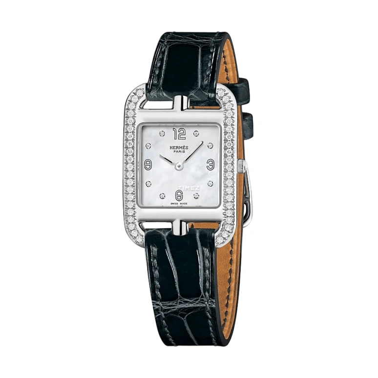 Hermès,Cape Cod 23x23mm,23x23mm,Stainless Steel,White,Quartz,Sapphire,Crystal Glass,Square,W044221WW00