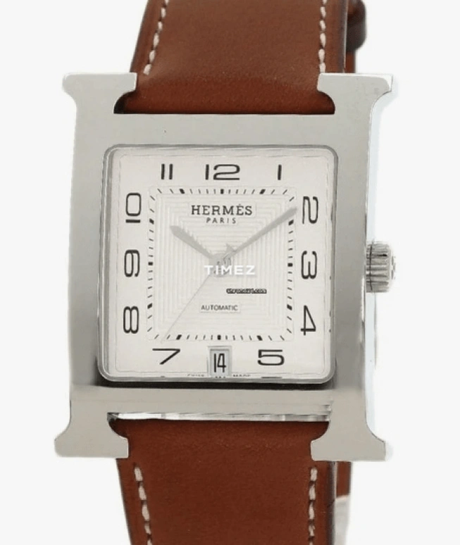 Hermès,Carré H 32.50x42mm,32.50x42mm,Stainless Steel,White,Automatic,Day,Sapphire,HH2810