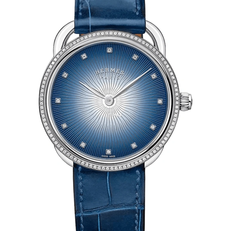 Hermès,Arceau 36mm,36mm,Stainless Steel,Blue,White,Quartz,Sapphire,Crystal Glass,Round,W053348WW00