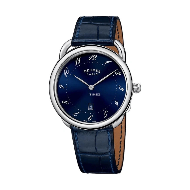 Hermès,Arceau 40mm,40mm,Stainless Steel,Blue,Automatic,Day,50hours,W044824WW00