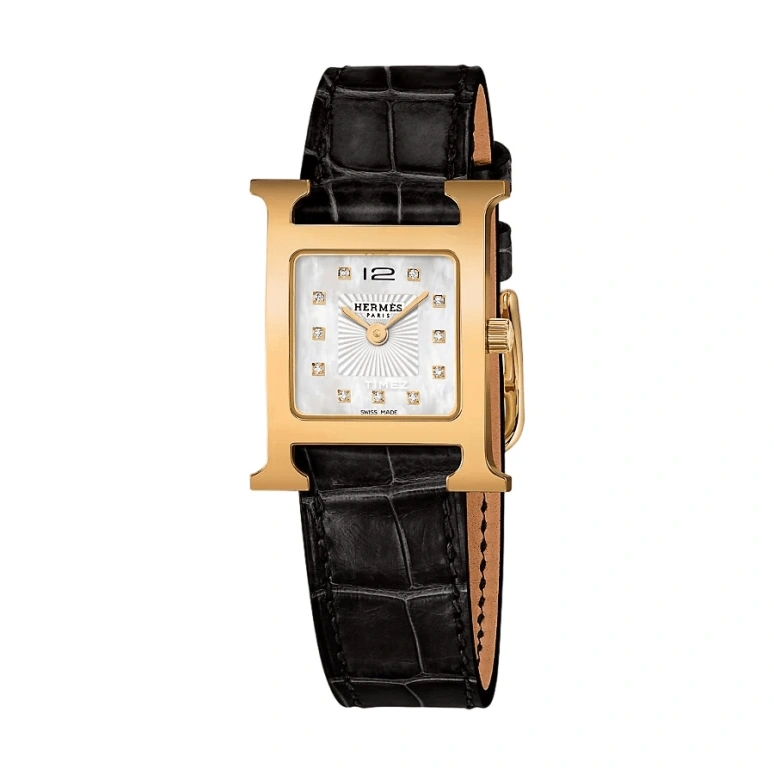 Hermès,Heure H 21x21mm,21x21mm,Stainless Steel,White,Quartz,Sapphire,Crystal Glass,Square,W053354WW00