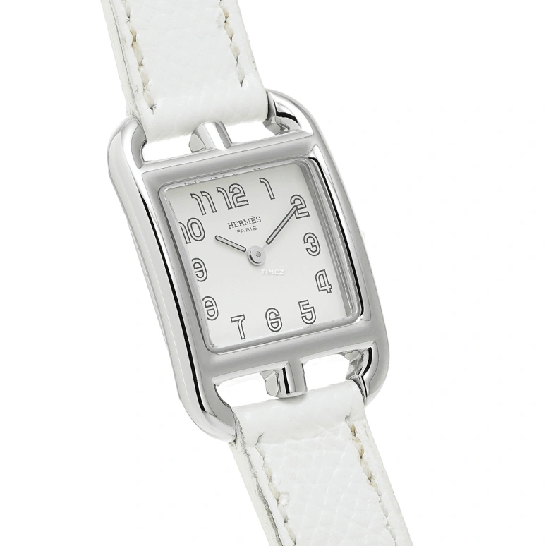 Hermès,Cape Cod 23mm,23mm,Stainless Steel,Silver White,Quartz,Sapphire,Crystal Glass,Square,CC1,CC1.210.220/UBC