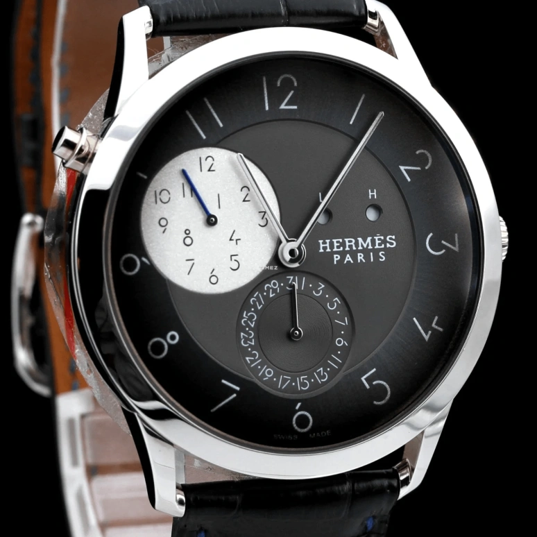 Hermès,Slim d'Hermès 39.50mm,39.50mm,Palladium,Silver,Automatic,Day,Dule Time,Day / Night Indication,W046386WW00