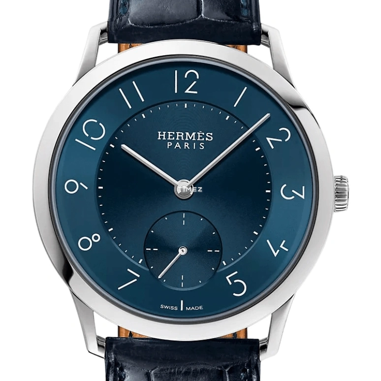 Hermès,Slim d'Hermès 39.50mm,39.50mm,Stainless Steel,Blue,Automatic,42hours,In-house Caliber,W045314WW00