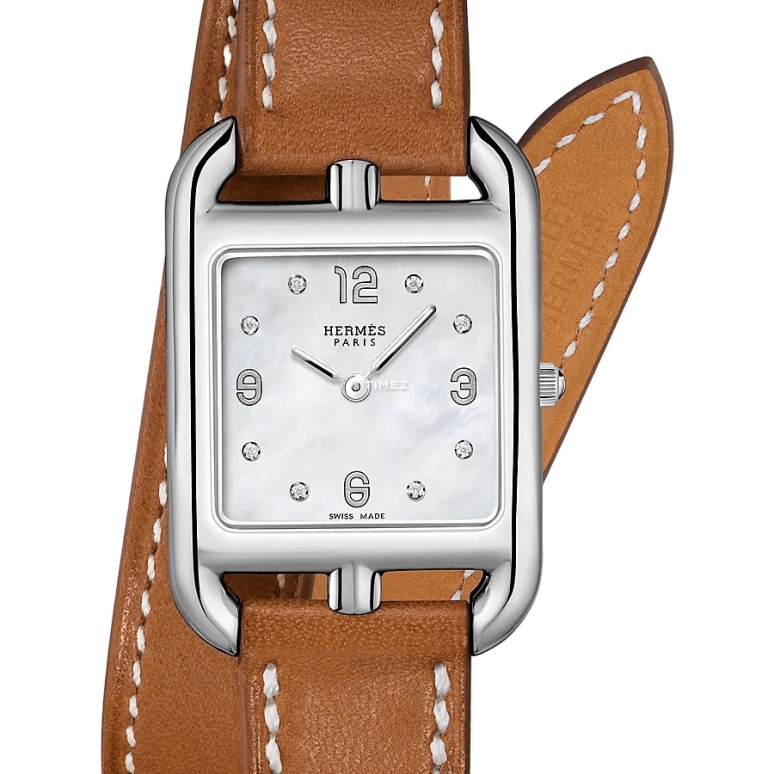 Hermès,Cape Cod 23x23mm,23x23mm,Stainless Steel,White,Quartz,Sapphire,Crystal Glass,Square,W044311WW00