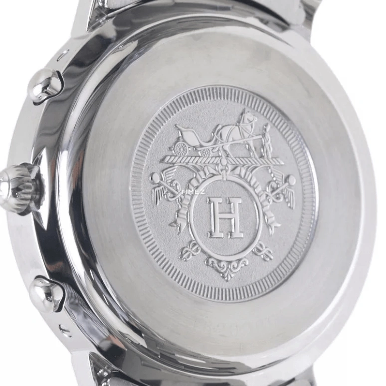 Hermès,Clipper 38mm,38mm,Stainless Steel,White,Quartz,Chronograph,Day,CL1,CL1.910.132/3753