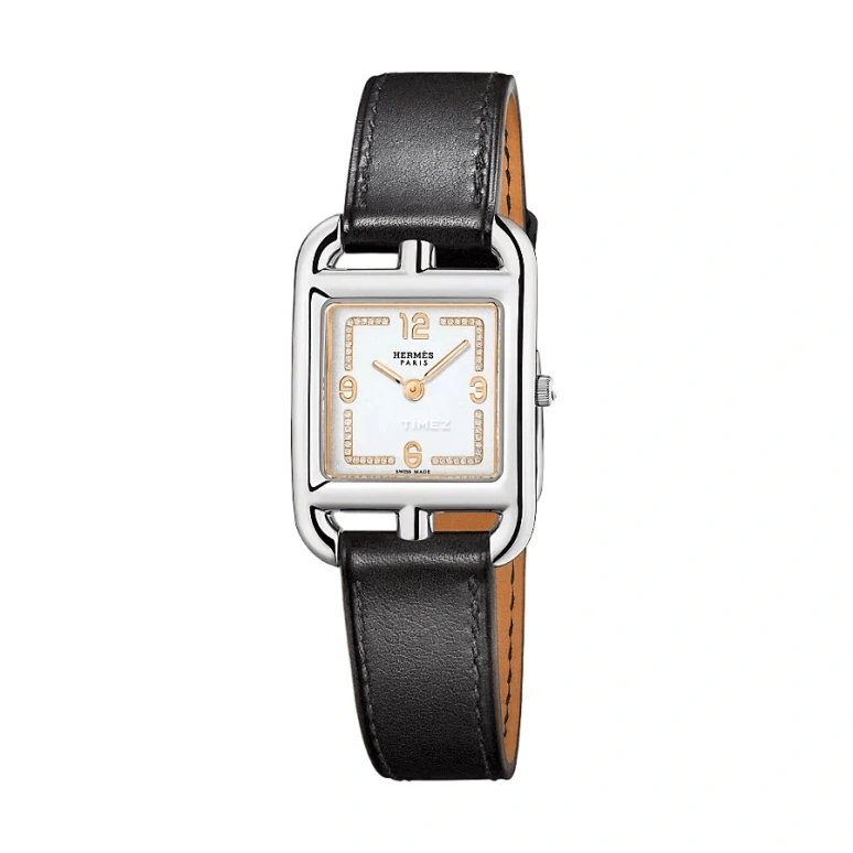 Hermès,Cape Cod 23x23mm,23x23mm,Stainless Steel,White,Quartz,Sapphire,Crystal Glass,Square,W054776WW00