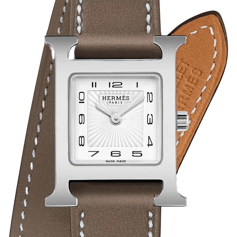 Hermès,Heure H 21x21mm,21x21mm,Stainless Steel,White,Quartz,Sapphire,Crystal Glass,Square,W036721WW00