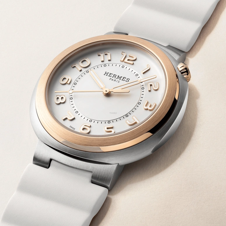 Hermès,Hermès Cut 36mm,36mm,Stainless Steel,Rose Gold,Silver,Silver White,Automatic,50hours,In-house Caliber,W404941WW00