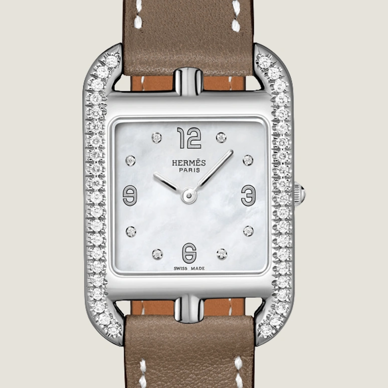 Hermès,Cape Cod 31mm,31mm,Stainless Steel,White,Quartz,Sapphire,Square,W044228WW00