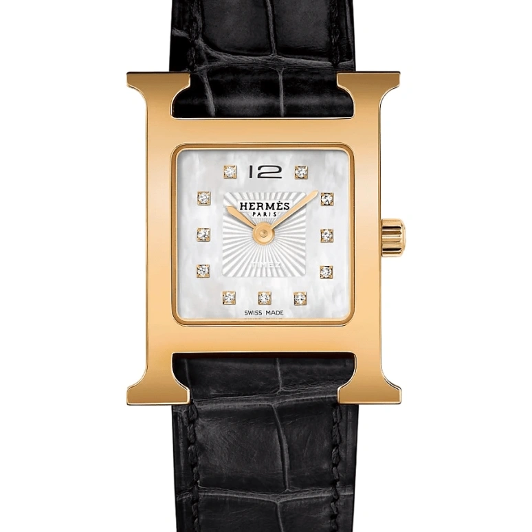 Hermès,Heure H 21x21mm,21x21mm,Stainless Steel,White,Quartz,Sapphire,Crystal Glass,Square,W053354WW00