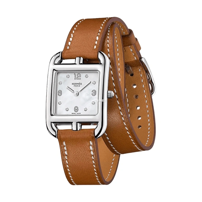 Hermès,Cape Cod 23x23mm,23x23mm,Stainless Steel,White,Quartz,Sapphire,Crystal Glass,Square,W044311WW00