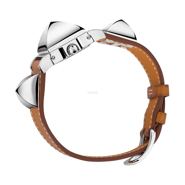 Hermès,Médor 23x23mm,23x23mm,Stainless Steel,Silver White,Quartz,Sapphire,Crystal Glass,Square,W028323WW00