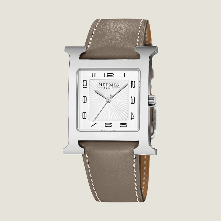 Hermès,Heure H 30.50x30.50mm,30.50x30.50mm,Stainless Steel,White,Quartz,Sapphire,Square,W036835WW00