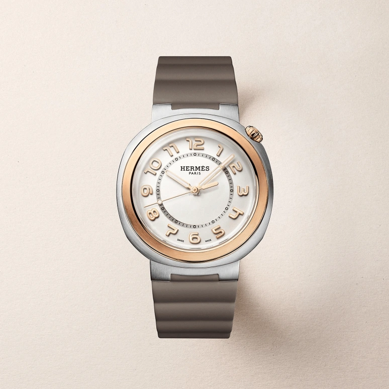 Hermès,Hermès Cut 36mm,36mm,Stainless Steel,Rose Gold,Silver White,Automatic,50hours,In-house Caliber,W404942WW00