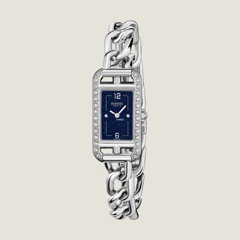 Hermès,Nantucket 29x17mm,29x17mm,Stainless Steel,Blue,Quartz,Sapphire,Rectangular,W057486WW00