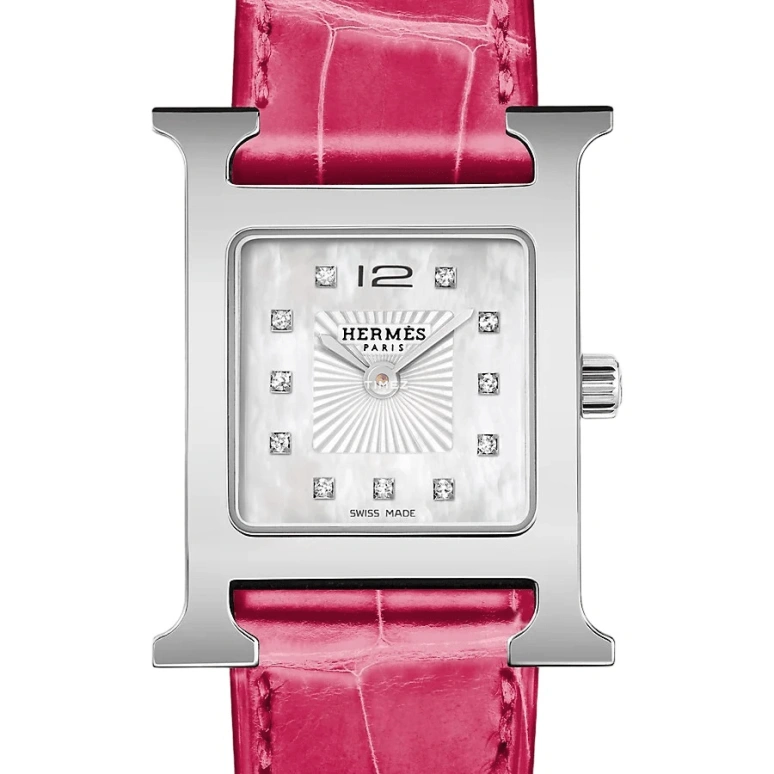 Hermès,Heure H 21mm,21mm,Stainless Steel,White,Quartz,Sapphire,Crystal Glass,Square,W036748WW00