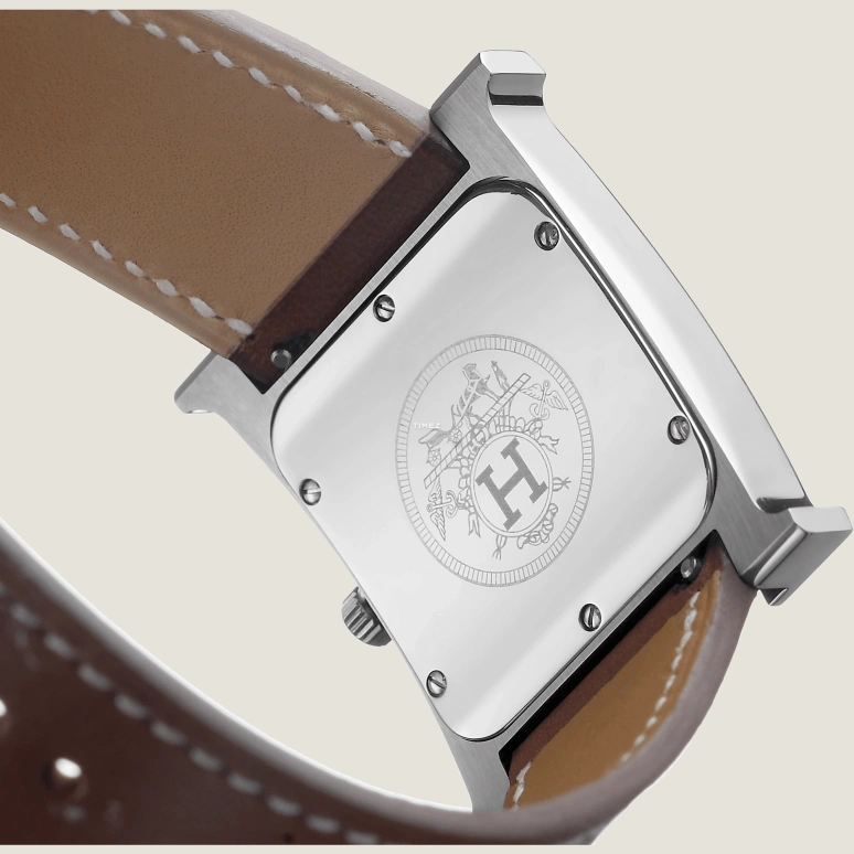 Hermès,H Hour 26mm,26mm,Stainless Steel,Silver White,Quartz,Sapphire,Crystal Glass,Square,036793WW00