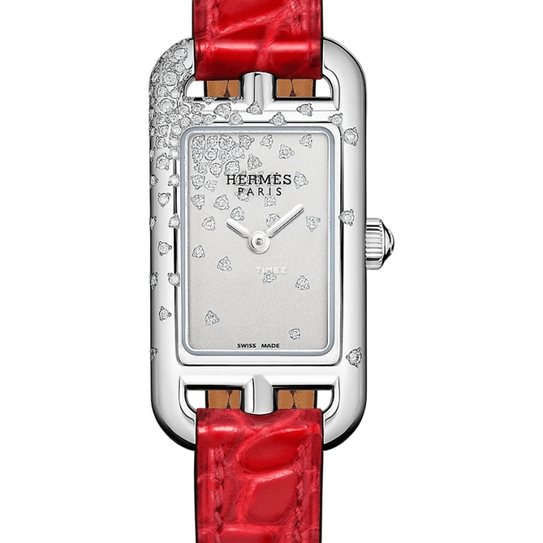 Hermès,Nantucket 17x23mm,17x23mm,Stainless Steel,Grey,Quartz,Sapphire,Crystal Glass,Rectangular,W045247WW00