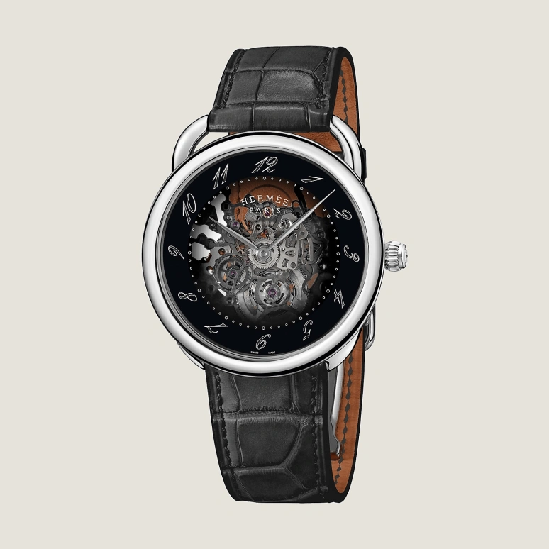 Hermès,Arceau 40mm,40mm,Stainless Steel,Black,Automatic,Sapphire,Crystal Glass,Round,W055448WW00