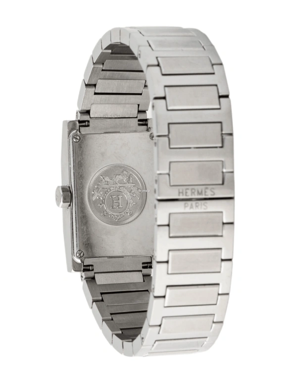 Hermès,Tandem 24x19mm,24x19mm,Stainless Steel,Silver White,Quartz,Sapphire,Crystal Glass,Rectangular,TA1,TA1.210.280/3800