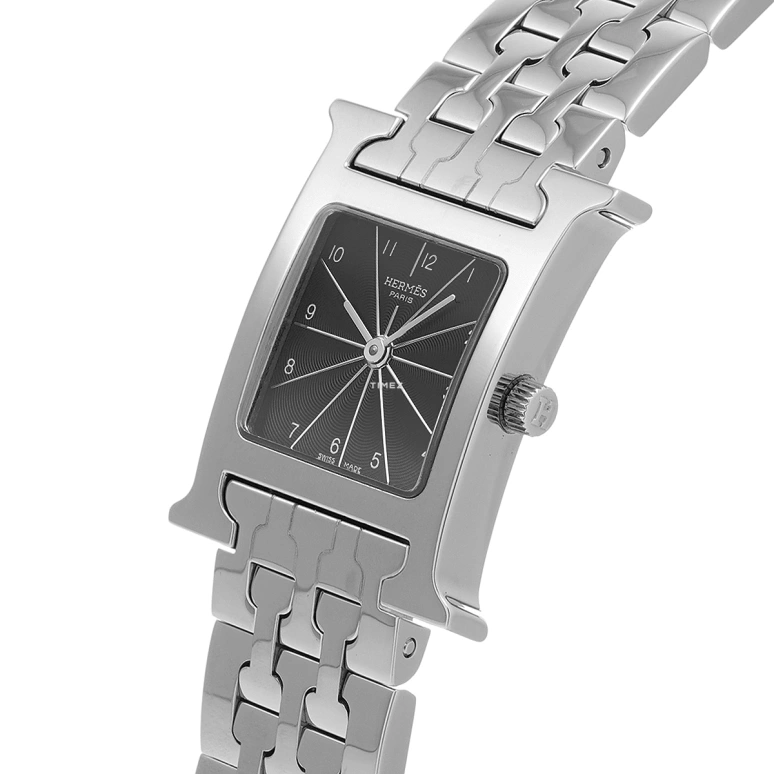 Hermès,H Hour 30x21mm,30x21mm,Stainless Steel,Black,Quartz,Sapphire,Crystal Glass,Square,HH1,HH1.210.361/4804