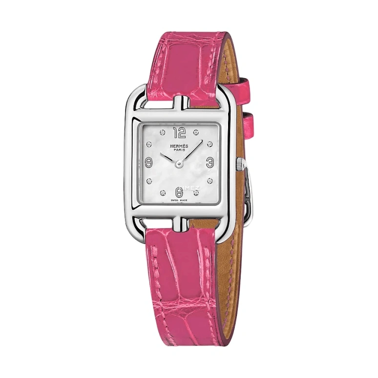 Hermès,Cape Cod 23x23mm,23x23mm,Stainless Steel,Silver White,Quartz,Sapphire,Crystal Glass,Square,W044505WW00