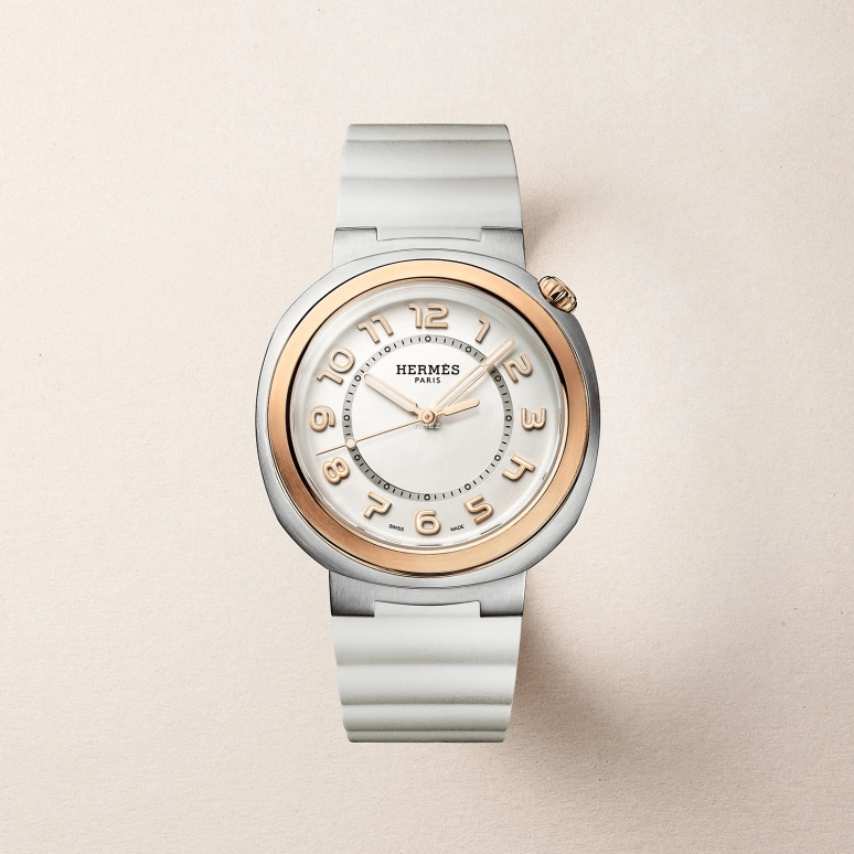 Hermès,Hermès Cut 36mm,36mm,Stainless Steel,Rose Gold,Silver,Silver White,Automatic,50hours,In-house Caliber,W404941WW00