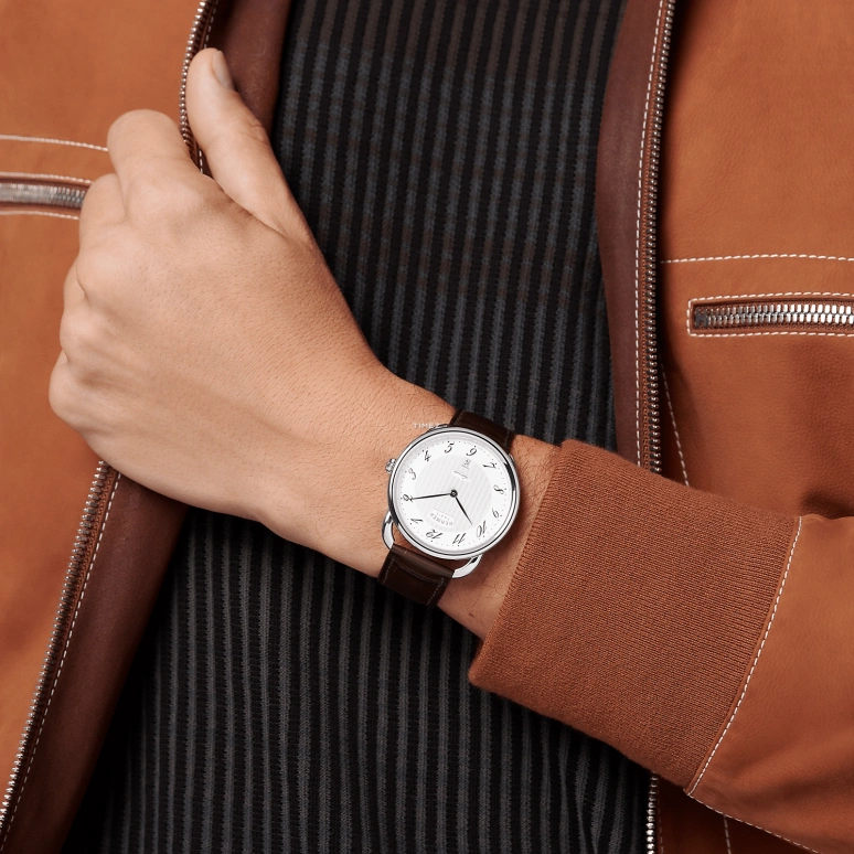 Hermès,Arceau 40mm,40mm,Stainless Steel,White,Automatic,Day,50hours,W055562WW00