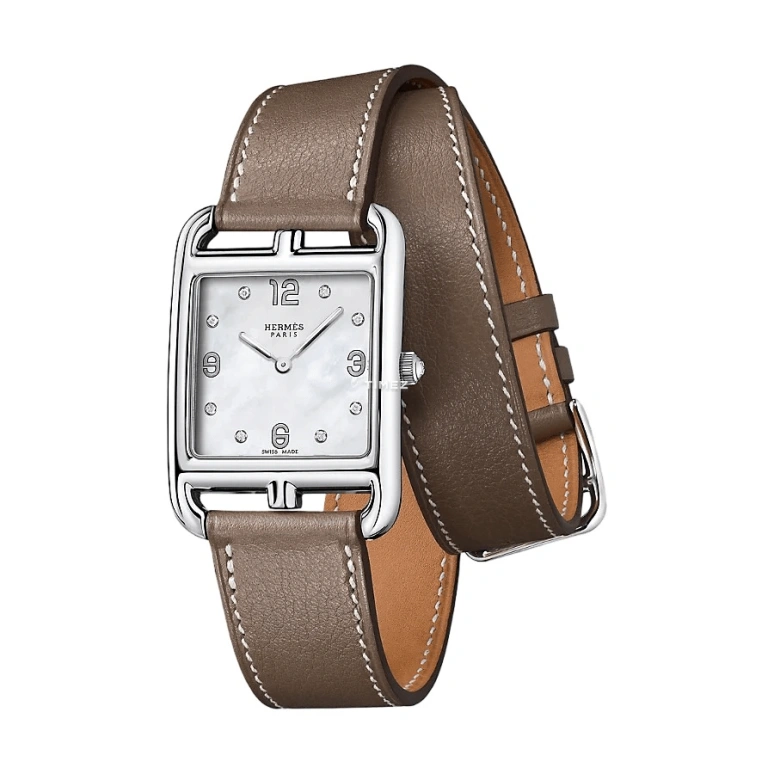 Hermès,Cape Cod 29x29mm,29x29mm,Stainless Steel,White,Quartz,Sapphire,Crystal Glass,Square,W044301WW00