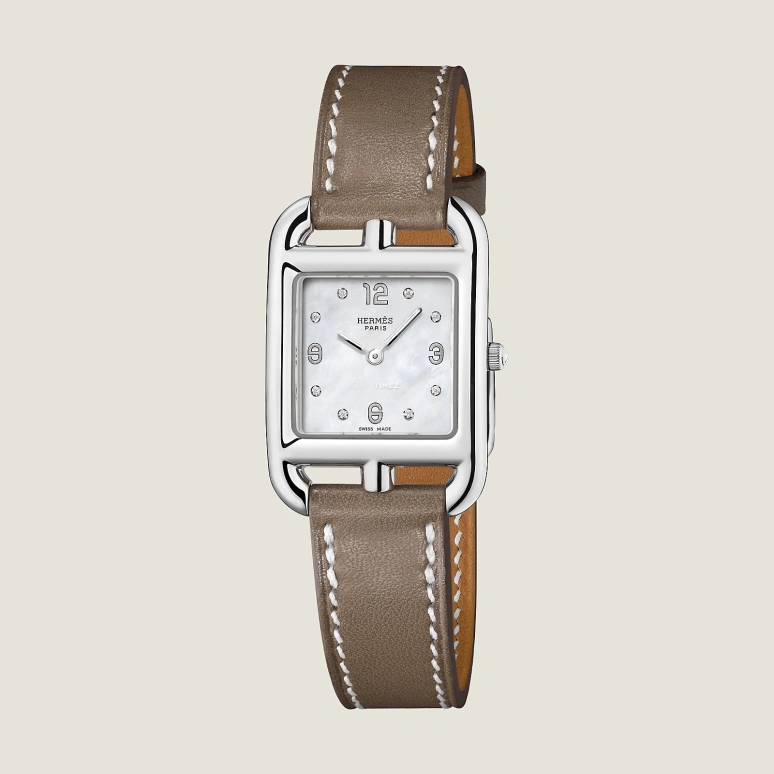 Hermès,Cape Cod 31x23mm,31x23mm,Stainless Steel,White,Quartz,Sapphire,Crystal Glass,Square,W044294WW00