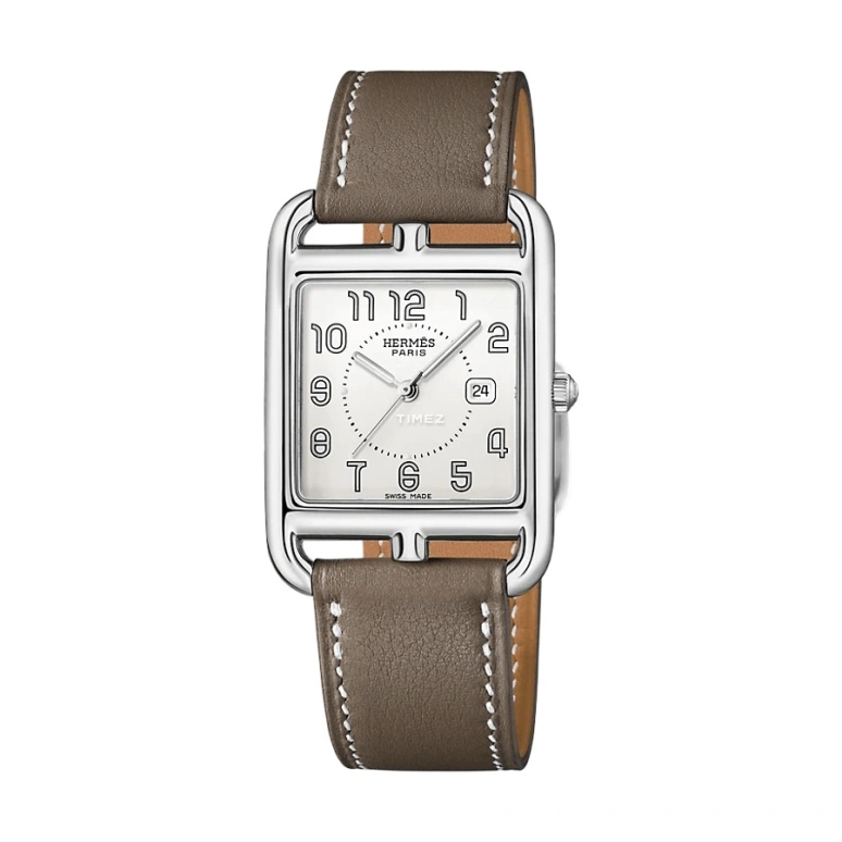 Hermès,Cape Cod 29x29mm,29x29mm,Stainless Steel,White,Quartz,Day,Sapphire,Crystal Glass,W043640WW00