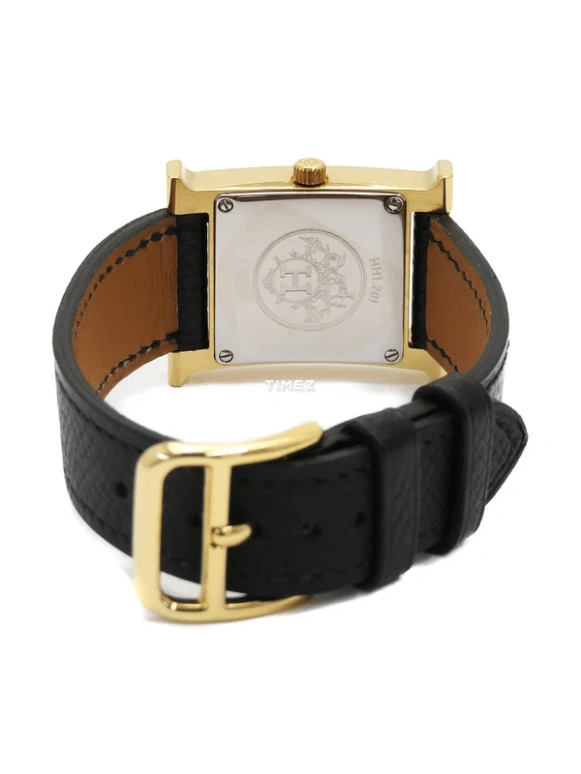 Hermès,H Hour 30x21mm,30x21mm,Stainless Steel,Gold,Quartz,Sapphire,Crystal Glass,Square,HH1,HH1.201.460/UNO