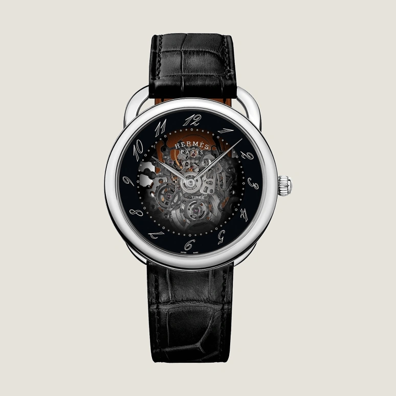 Hermès,Arceau 40mm,40mm,Stainless Steel,Black,Automatic,Sapphire,Crystal Glass,Round,W055537WW00